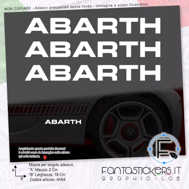 3x Adesivo Abarth Logo Dritto 500 595 695 Biposto - Auto Tuning Sticker AH04-6