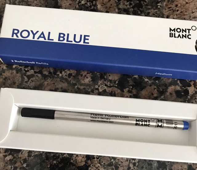 Genuine ONE Montblanc Rollerball Pen Refills, Royal Blue, Medium Point Genuine ONE Montblanc Rollerball Pen Refills, Royal Blue, Medium Point