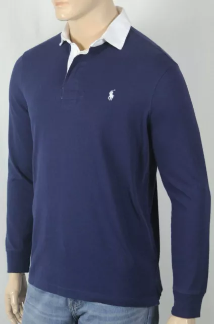 Polo Ralph Lauren Classic Fit Navy Blue Long Sleeve Rugby NWT