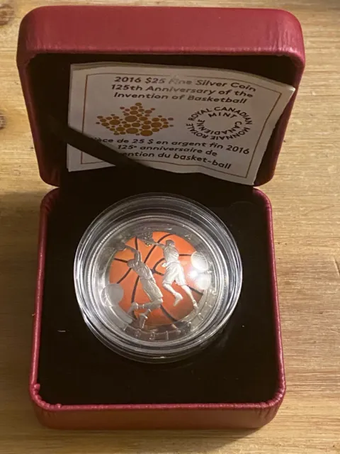 Canada - Basketball - 25 Dollars 2016 - Proof Concave Colorized Silver Coin