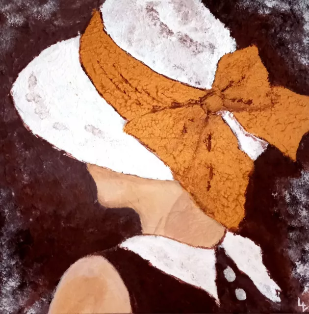 Tableau contemporain Femme au chapeau noir 2 , toile encadrée 70x100