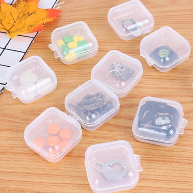 10/30PC Mini Clear Plastic Small Box Jewelry Storage Container Beads Clear Case