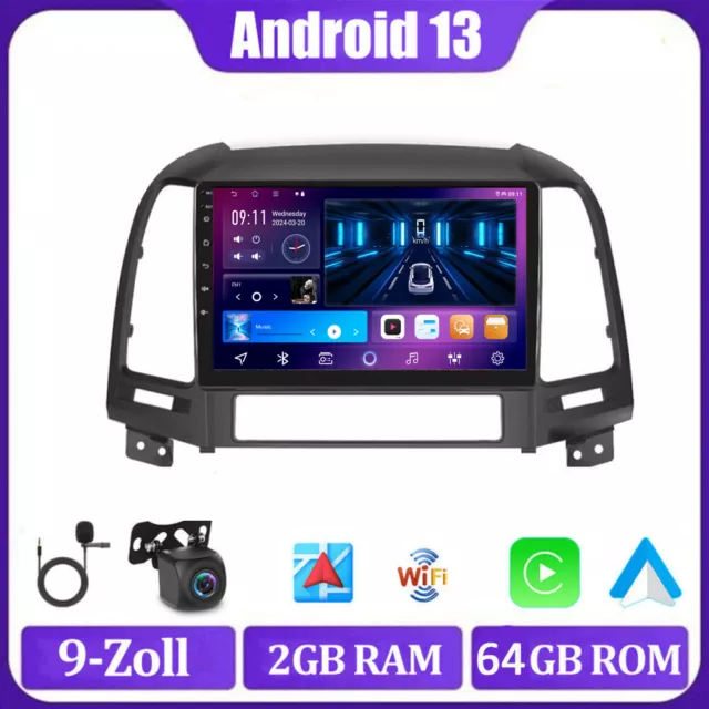 Android 13 Für Hyundai Santa Fe 2 2006-2012 Autoradio 2+64G GPS DAB+ Carplay