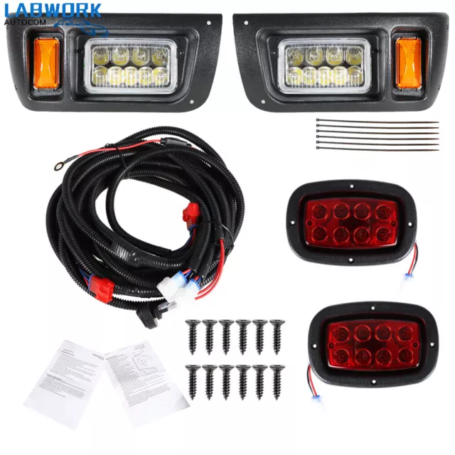 LED Headlights/Tail Lights Kit Adjustable For Club Car DS G&E Golf Cart 1993-Up