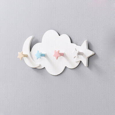 Star Moon Cloud Shape Wall Clothes Hooks Kids Room Decorative Key Hanging Hanger