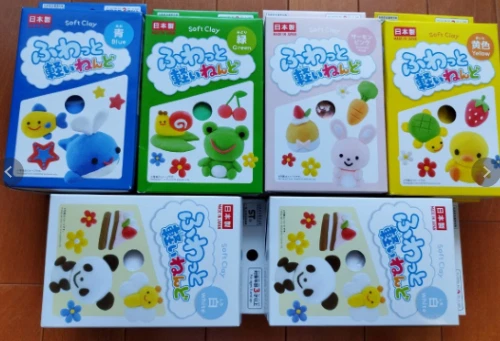 NUEVO Daiso esponjoso y ligero nendo blanco × azul × verde × amarillo × rosa de Japón