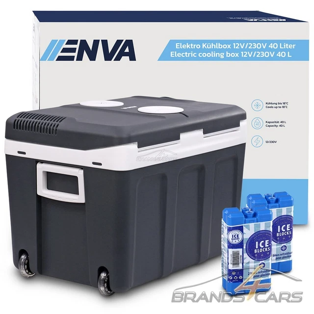 ENVA 40L KÜHLBOX KÜHLSCHRANK THERMOELEKTRISCHE WARMHALTEBOX INKL 4x KÜHLAKKU