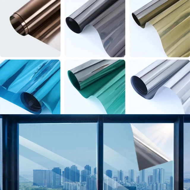 STATIC CLING GLUELESS Reusable One Way Privacy Window Glass Film Tint ...