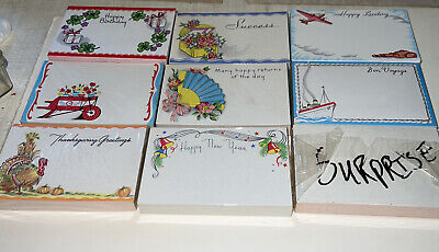 Vintage Greeting Card Lot Gift Enclosure Small Unused  1940'S 3.5" 100 CARDS