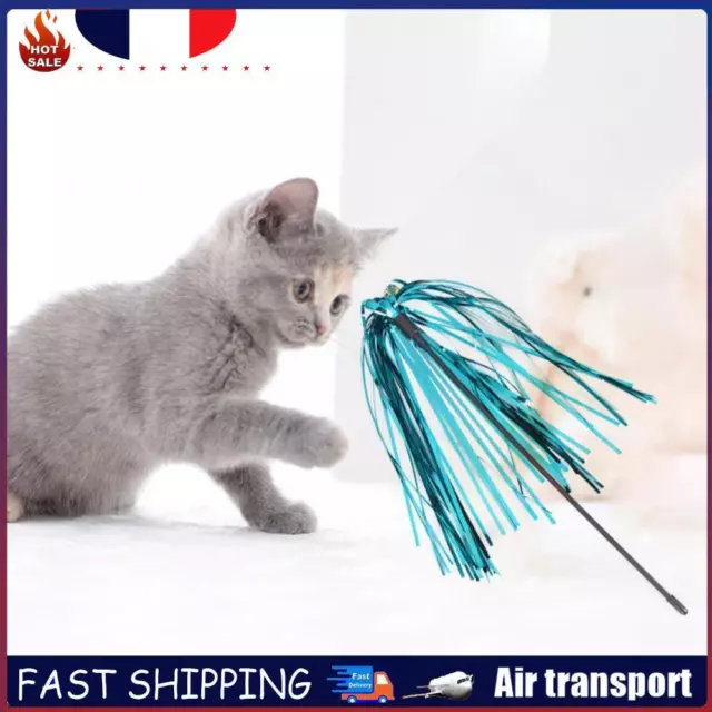 5pcs Cat Ring Paper Stick Teaser Wand Funny Playing Rod Pet Cats Toys with Bell