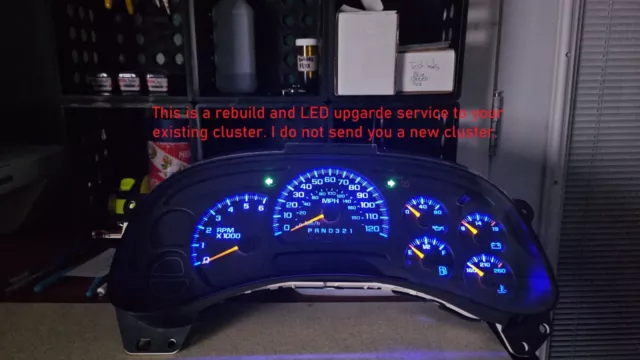 ✅ REBUILD AND BLUE LED SERVICE ✅ 2003-2006 Silverado Sierra Tahoe Yukon Cluster