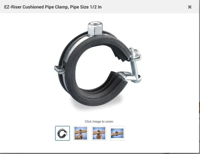 Cushioned Pipe Clamp, Pipe Size 1/2 Inch (Caddy)
