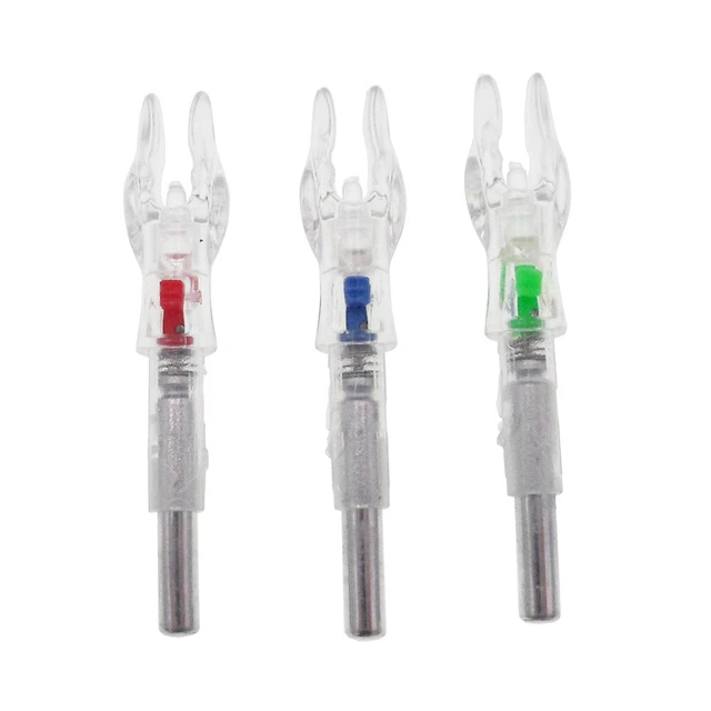 3pcs 0.165 Inch LED Lighted Nocks Bowstring Activated for Compound Bow ID 4.2mm