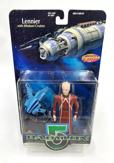 BABYLON 5 LENNIER BROWN COAT VARIANT w/MINBARI CRUISER *PREVIEWS EXCLUSIVE MOC**