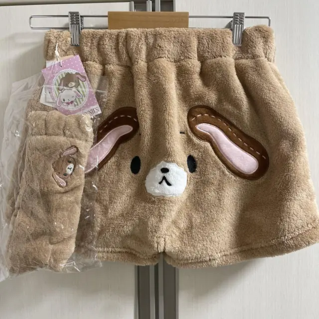 Sanrio Sugarbunnies Kurousa Room pants  Short Pants Size M & Hairband New