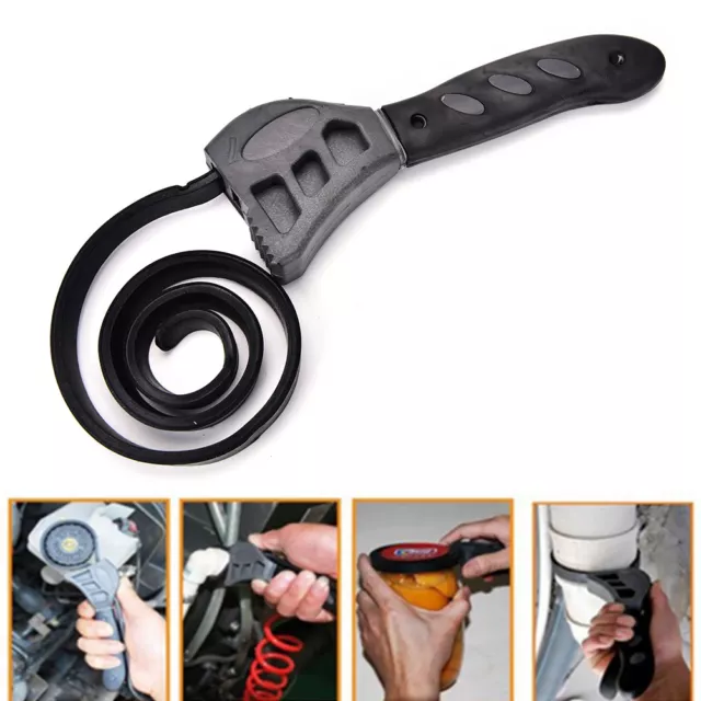 500mm Universal Rubber Strap Wrench Adjust Spanner For Any Shape Opener To#km