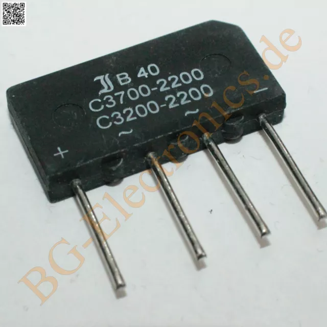 2 x redresseurs de pont en silicium B40C3700 2200, B40C3700/2200 Diotec 2 pièces