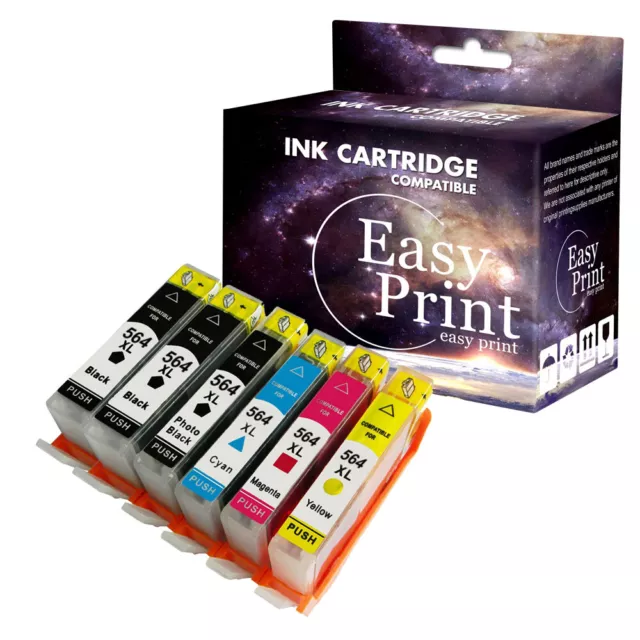 6-PacK 564XL Ink Cartridge replace for HP Photosmart premium C309g C310b C410d