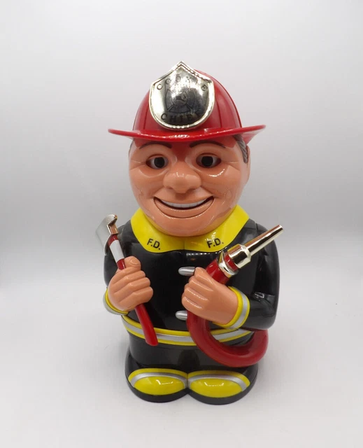 Talking Fireman Cookie Jar 2002 Fun-Damentals Fire Chief with Axe & Hose