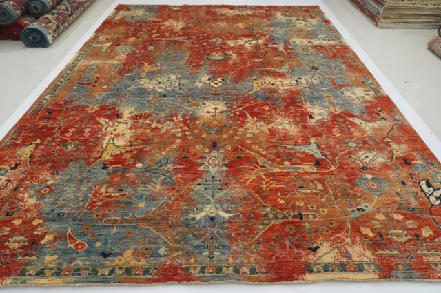 10 x 14 ft Rusty Red Modern Bidjar Afghan Hand Knotted Wool Oriental Rug