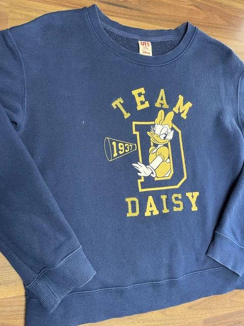 Disney Daisy Duck Sweater Jumper Navy Embroidered Printed Cartoon Pullover M VGC 6
