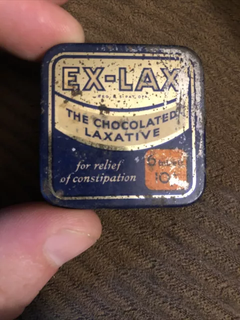 Ex-Lax, Antique Medicine Tin - Unique Black and Gold packaging