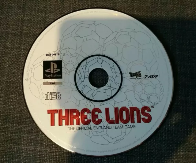 SONY PS1 Playstation 1 Three Lions Official England Team Football Game PAL Disk