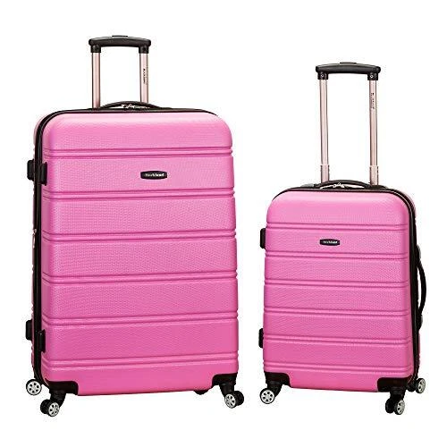 Rockland Melbourne Hardside Expandable Spinner Wheel Luggage Pink 2-Piece Set...