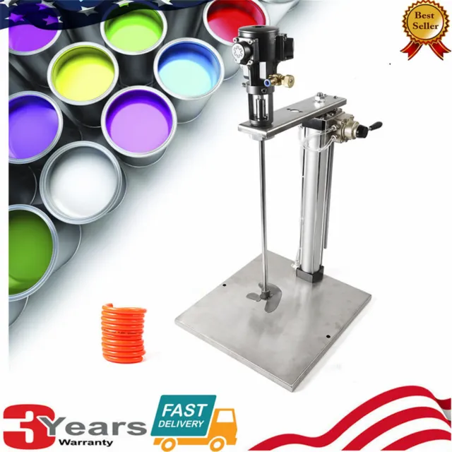 Paint Air Power Mixer + Air Lift Pail Pneumatic Lift & Power 5 Gallons w/ Stand