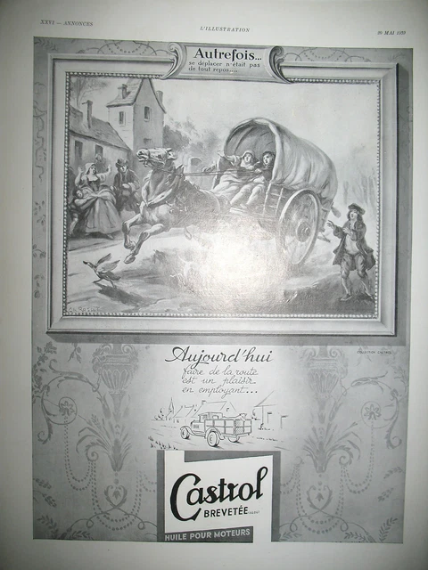 Publicite De Presse Castrol Huile Automobile Illustration Rasset French Ad 1939