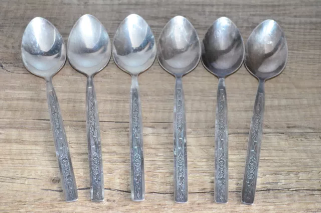 Vintage Soviet USSR Table Soup Spoons set of 6 Melchior Silver Plated MNC