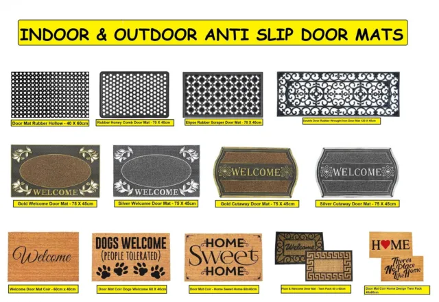 Anti-Slip Home Coir & Rubber Door Mat Indoor & Outdoor Entrance Mat Dirt Scraper
