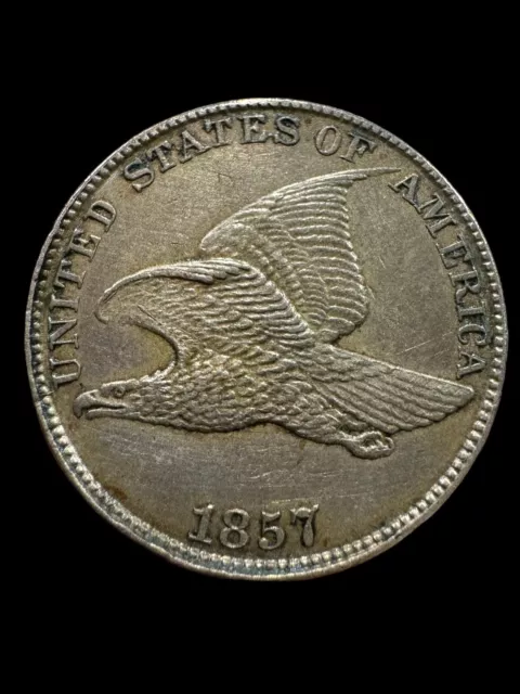 1857 1C Flying Eagle Cent, Unc. Details, 4/27/24, Free Shipping