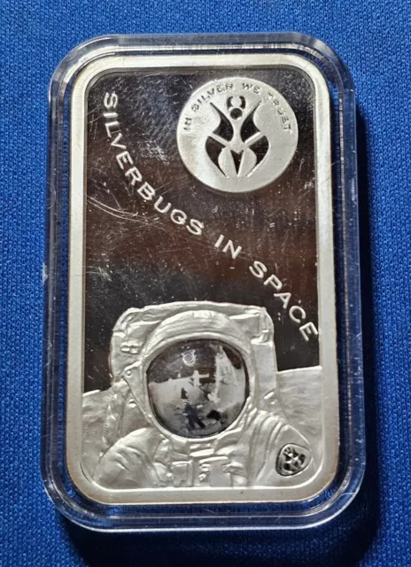 Silverbugs In Space 1oz Fine Silver Art Bar w/ Capsule