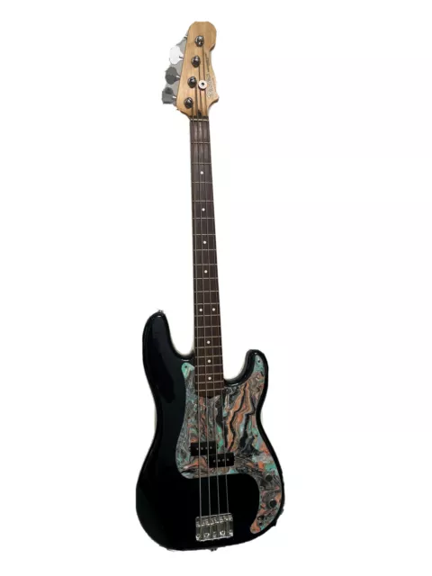 Fender Precision Bass 4-String Electric Guitar - Black With CUSTOM PICKGUARD ART Fender Precision Bass 4-String Electric Guitar - Black With CUSTOM PICKGUARD ART