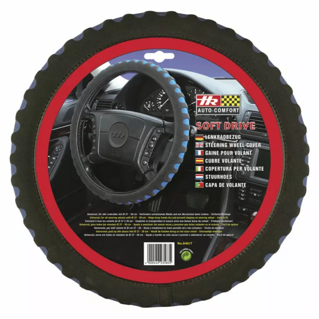 Steering Wheel Cover Richter 840/7 Black Blue With a / C Effect, Handy And Soft
