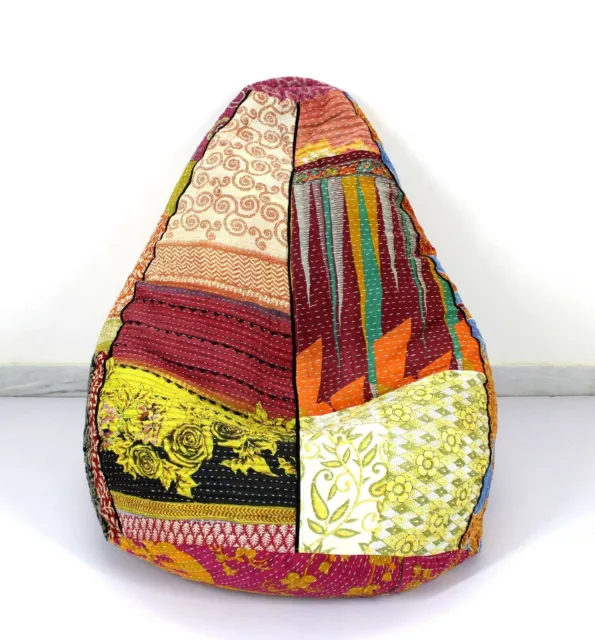 Bolsa de saco hecha a mano de algodón Kantha Bohemian Bean Bag Sacco Silla...