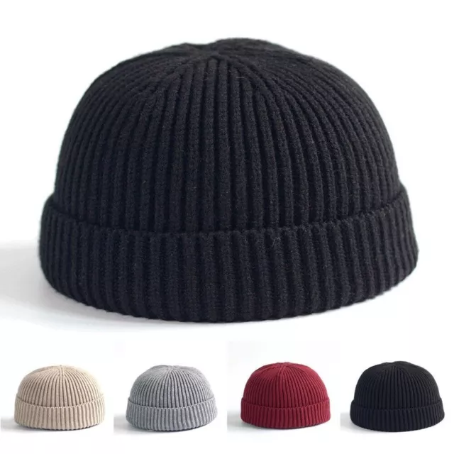 Fischermütze Beanie Strickmütze kurz recycled Feinstrick Mütze Docker Cap FM