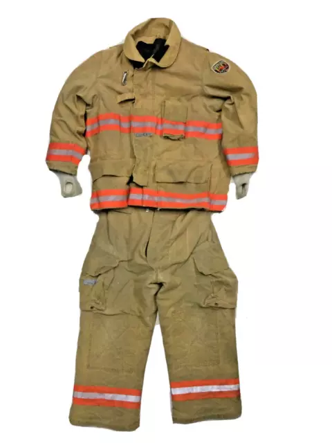 Firefigher Fire Dex Brown Orange Turnout Set Jacket 46x35 32L Pants 42x27 S81