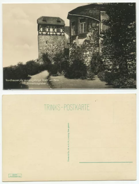 13155 - Nordhausen / resina - zanja primaria - foto real - postal antigua