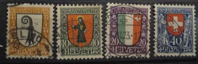 Schweiz, Pro Juventute 1923 gestempelt, Mi.-Nr. 185-188