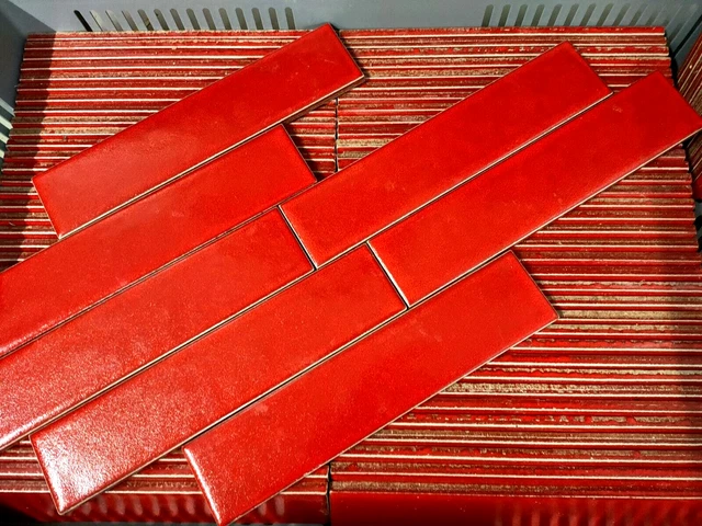 Clinker in ceramica 55 pz. DURA'KER circa 52x240 mm rosso originale anni '80 vintage