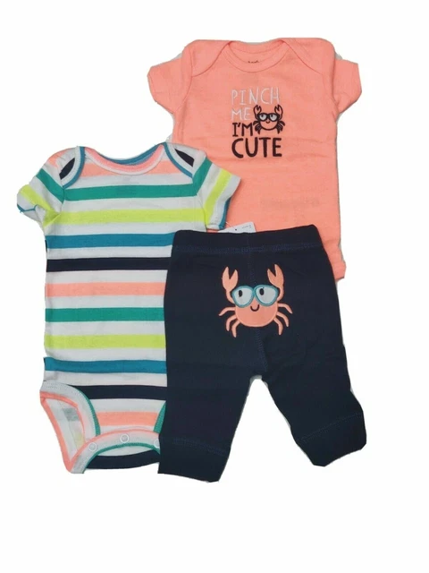 Carters 3 Months Outfit for Boys Summer Time Crab Theme Pinch Me I'm Cute