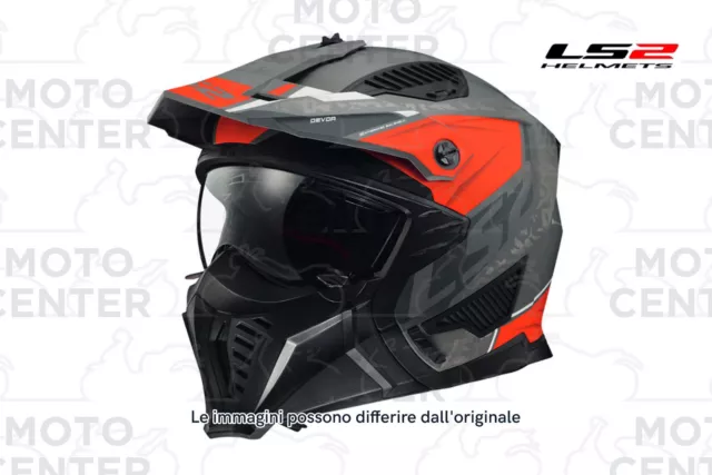 CASCO JET LS2 OF606 DRIFTER DEVOR GRIGIO NERO ROSSO OPACO TAGLIA XL (61-62 Cm.)