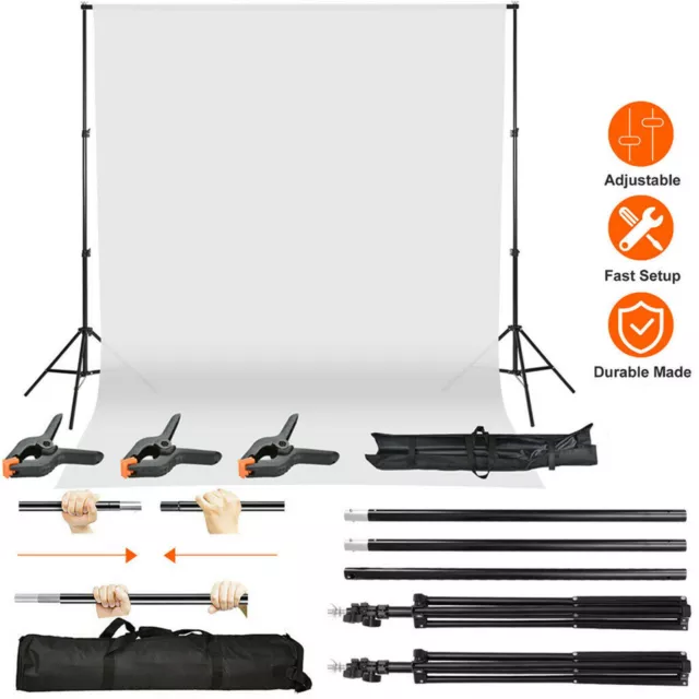 10ft Adjustable Photography Background Support Stand Photo Backdrop Crossbar Kit