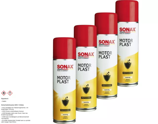 4x SONAX 03302000 MotorPlast Schutzlack MotorSchutzlack Lackpflege 300 ml