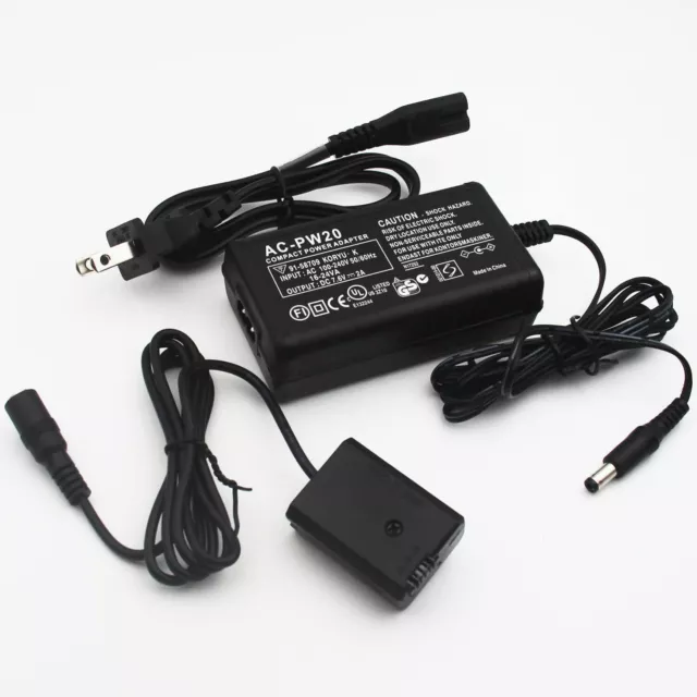 AC-PW20 Adapter PW20 Battery Charger fer Sony A3000 A5000 A6000 A6300 A6500 A7