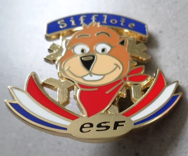 BROCHE DE SKI nouvelle version / SIFFLOTE ESF / INSIGNE BREVET MEDAILLE FLOCON