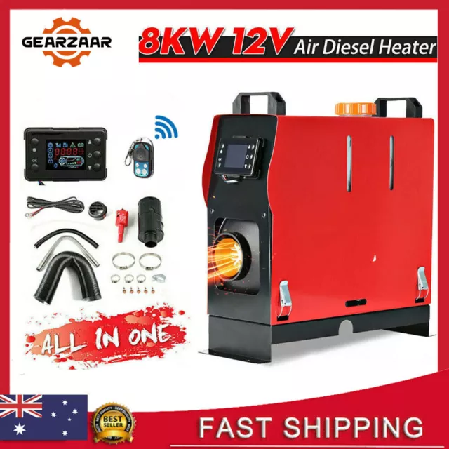 Fiberfly Diesel Heater All in One 5KW, Muffler, Diesel Air Heater 12V, Fast  Heating, Diesel Parking Heater with LCD Monitor of Plateau Version & Remote  Control for RV, Truck, Boat and Motor-home