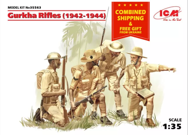 ICM 35563 - 1/35 Indian Gurkha Rifles (1942-1944) WWII plastic model kit